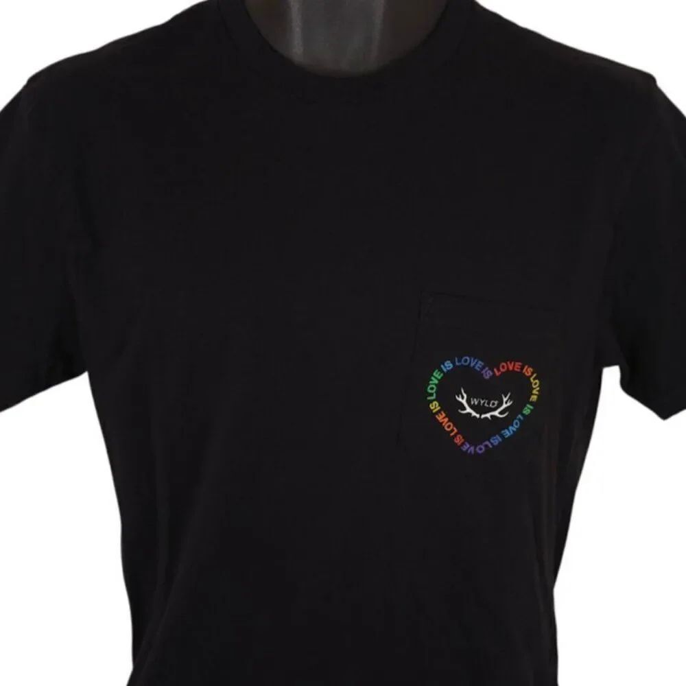 Wyld Pride Crop Top T Shirt Womens Size Medium Black Love Is Love LGBTQ+